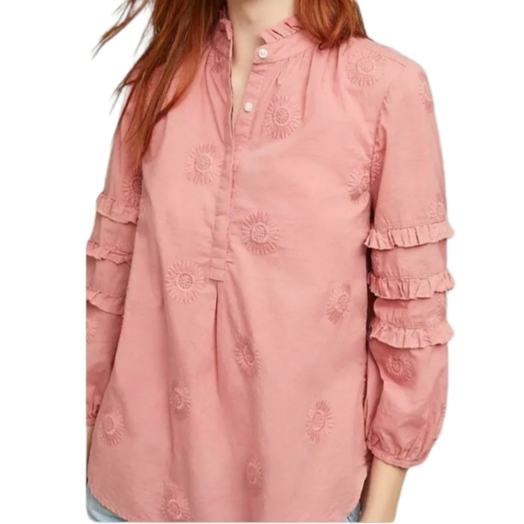 Isabella Sinclair Sunflower Embroidered Shirt - Picture 6 of 8